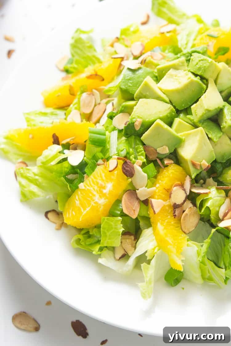 Orange Almond Salad with Avocado - the BEST favorite lunch salad! #paleo #glutenfree #whole30 #vegan-2