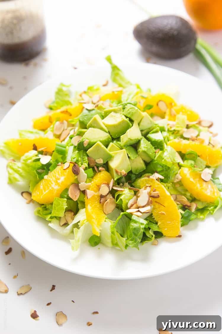 Orange Almond Salad with Avocado - the BEST favorite lunch salad! #paleo #glutenfree #whole30 #vegan-3