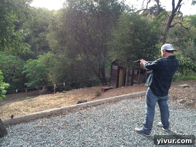 Shawn and Ken setting up a target practice area in the front yard