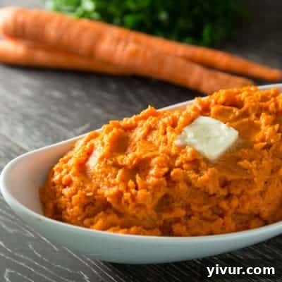 Healthy and creamy Mashed Carrots, a nutritious alternative to mashed potatoes.