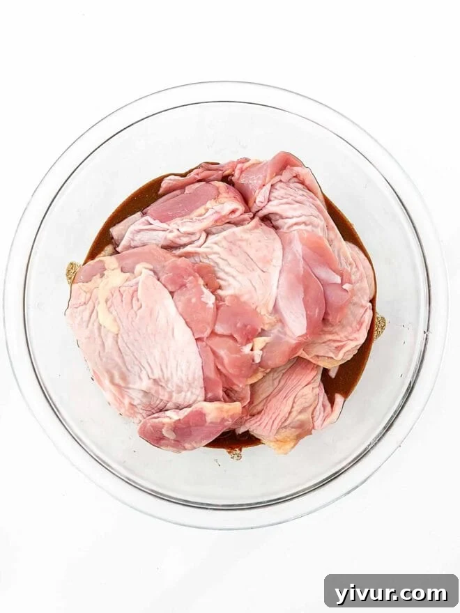 raw chicken in a marinade