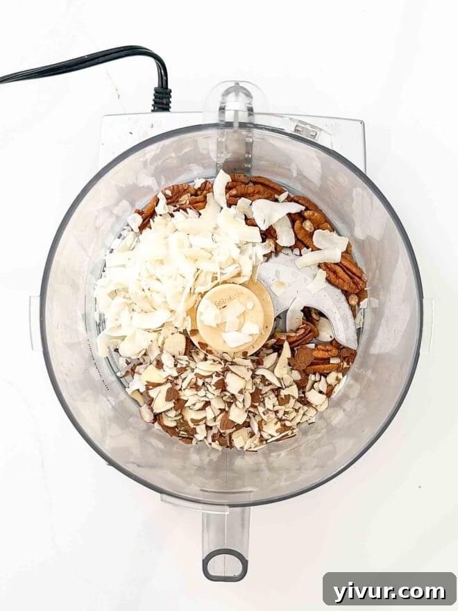 recipe ingredients in a food processor