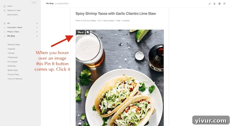 Scheduling a Pin from Feedly Reader feed-1
