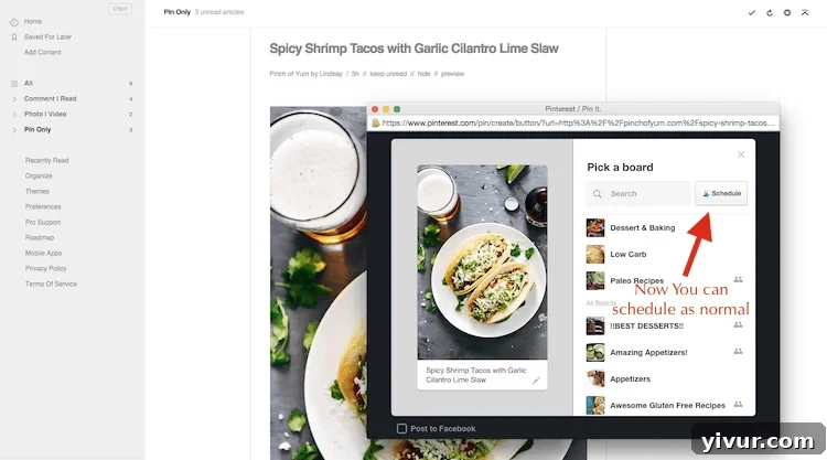 Scheduling a Pin from Feedly Reader feed-2