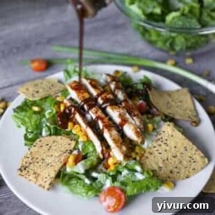 BBQ chicken chopped salad, a refreshing and flavorful summer meal.