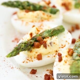 Pancetta and Asparagus Deviled Eggs