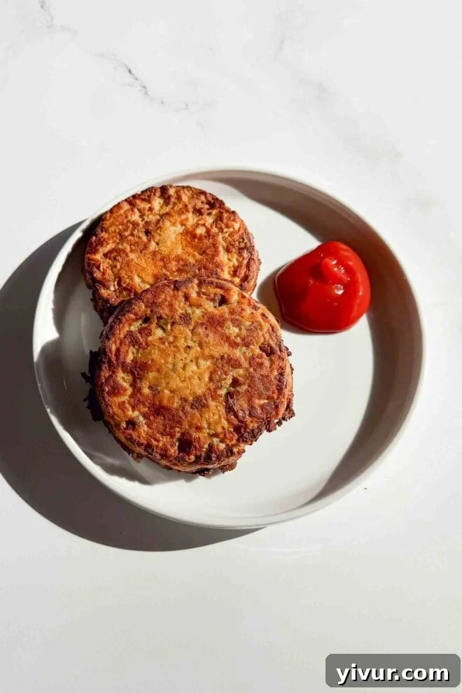 Crispy Oven-Baked Hash Browns on a plate