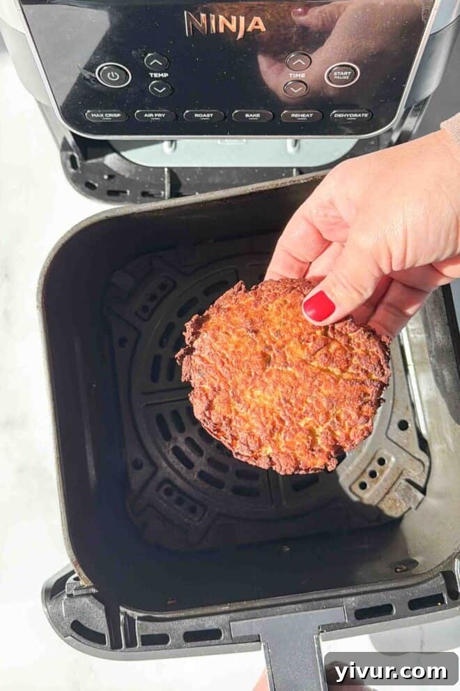 Reheating hash browns in an air fryer