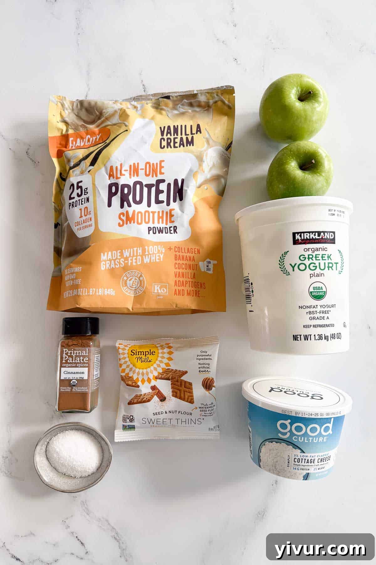 ingredients needed for high protein apple pie cheesecake with cottage cheese