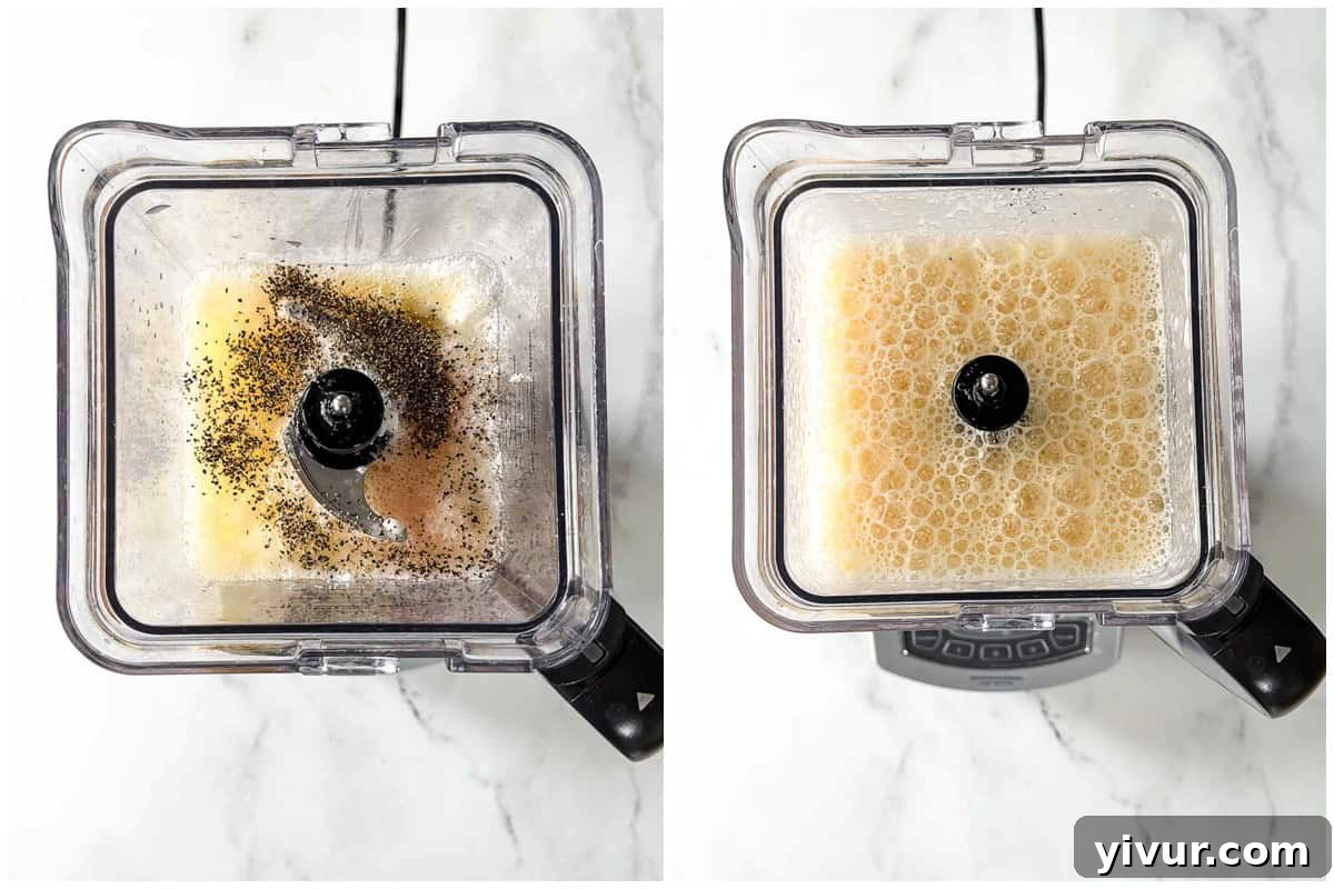 Egg mixture in a blender