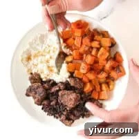 High Protein Bison Bowl with Cottage Cheese and Butternut Squash