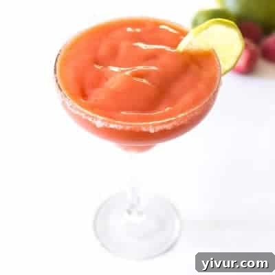 Blended Strawberry Mango Margarita | tasteslovely.com