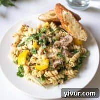 Creamy Mushroom and Bell Pepper Pasta