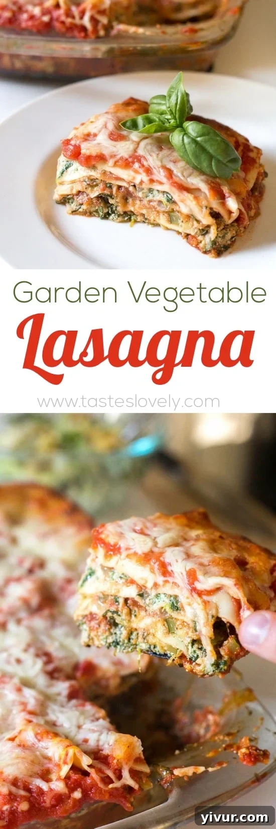 Completed Garden Vegetable Lasagna, ready to serve