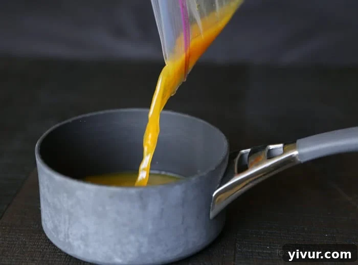 Reducing Orange Maple Glaze in Saucepan