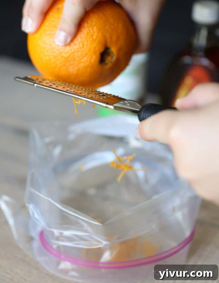 Zesting an Orange for Salmon Marinade