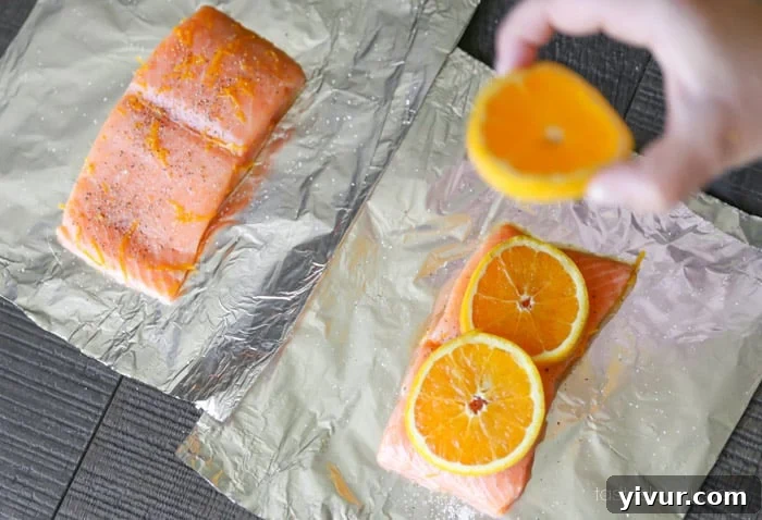 Salmon in Foil Packet with Orange Slices