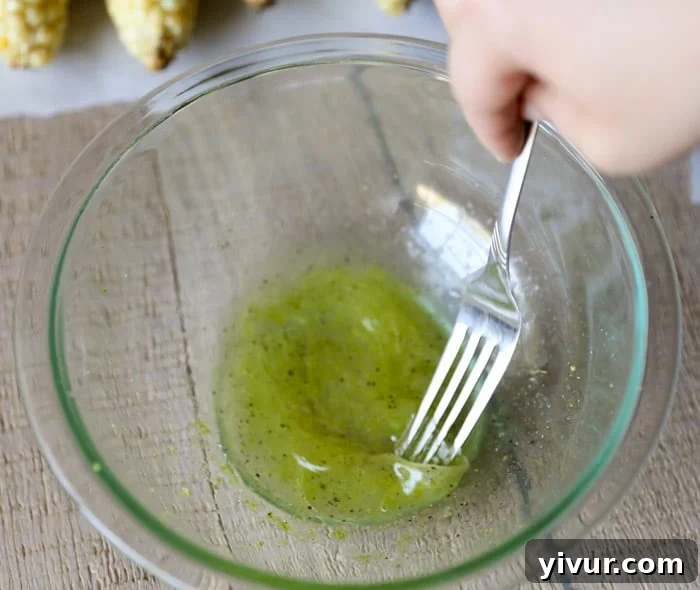 Whisked Mexican vinaigrette with a beautiful green tint
