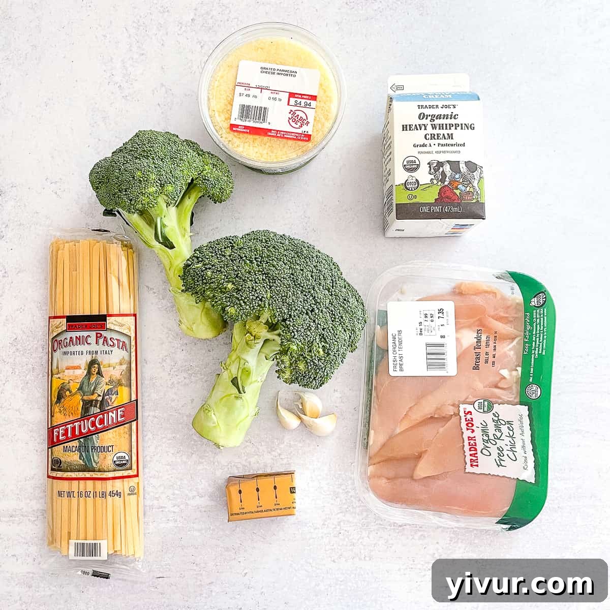 Quick Creamy Chicken Broccoli Fettuccine Alfredo 3 ingredients to make chicken fettuccine alfredo