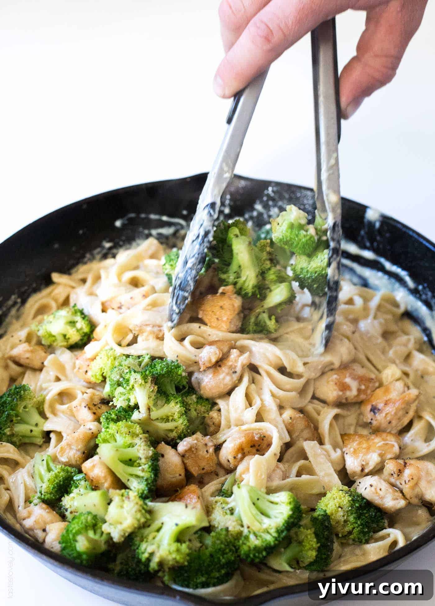 Quick Creamy Chicken Broccoli Fettuccine Alfredo 8 Stirring homemade broccoli chicken fettucine alfredo