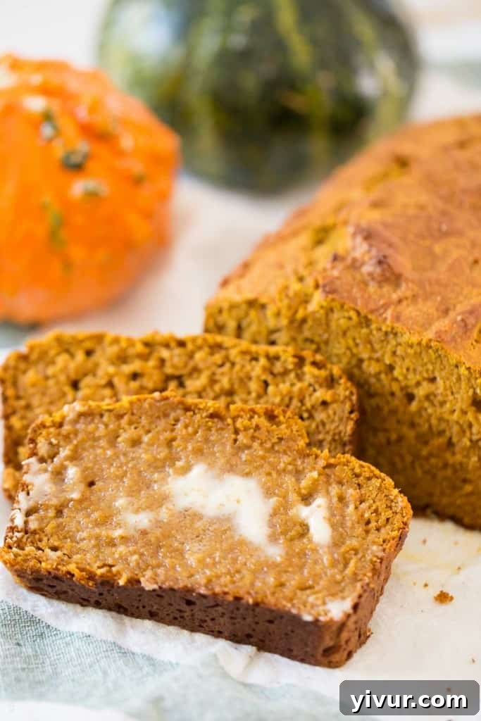 Healthy Pumpkin Bread - the BEST pumpkin bread I've ever had! Made with half the sugar and whole wheat flour