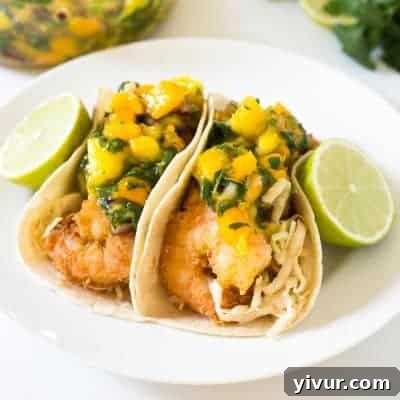 Tropical Coconut Shrimp Tacos, a light and refreshing alternative taco recipe.