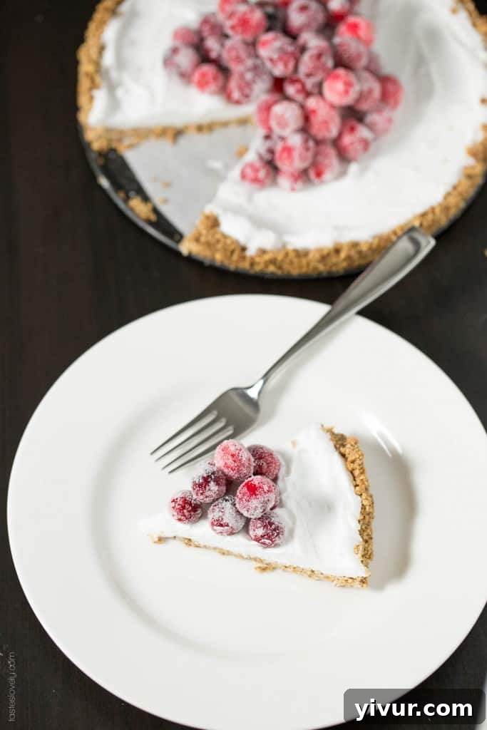 Velvet Coconut Tart with Jeweled Cranberries 5 Beautifully arranged Coconut Cream Tart with a sprinkle of colorful sugared cranberries