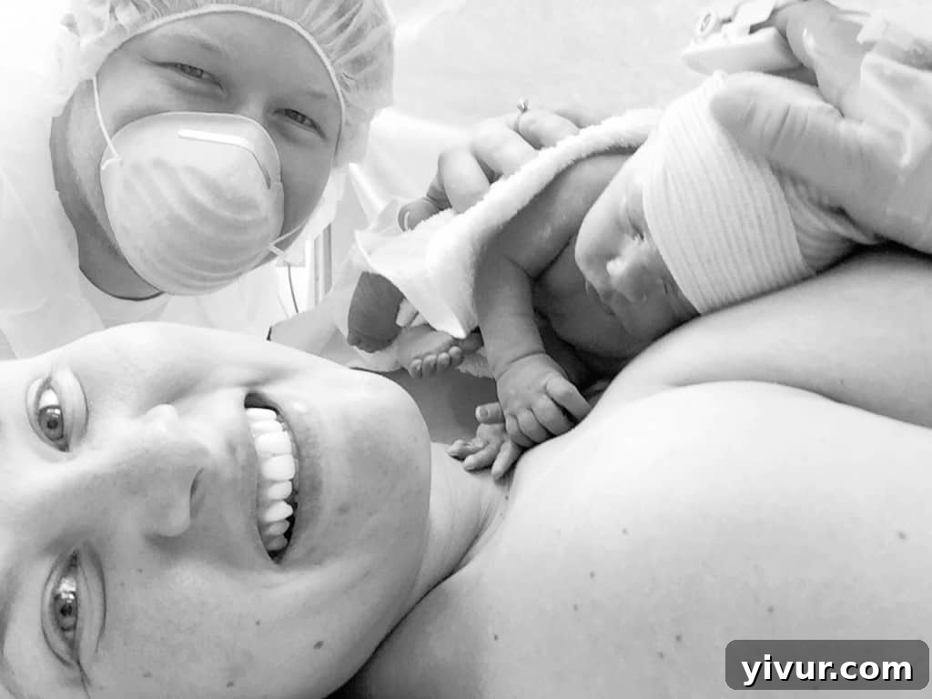 First skin-to-skin contact with baby Josh after his premature birth