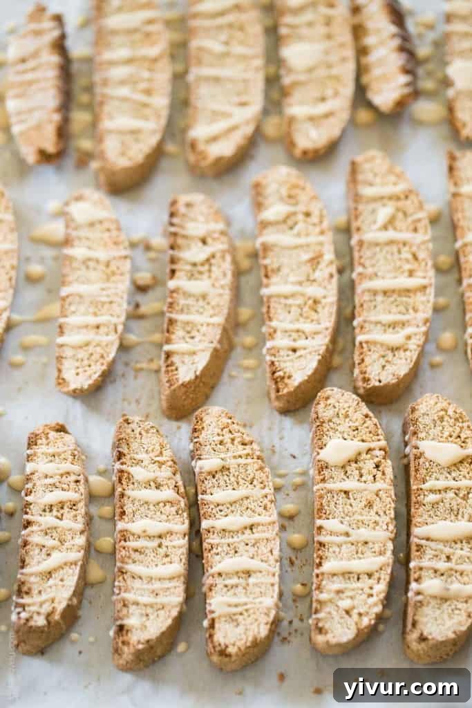 Delicious Chai Spice Biscotti with Chai Tea Glaze, a perfect dairy-free treat for tea time.