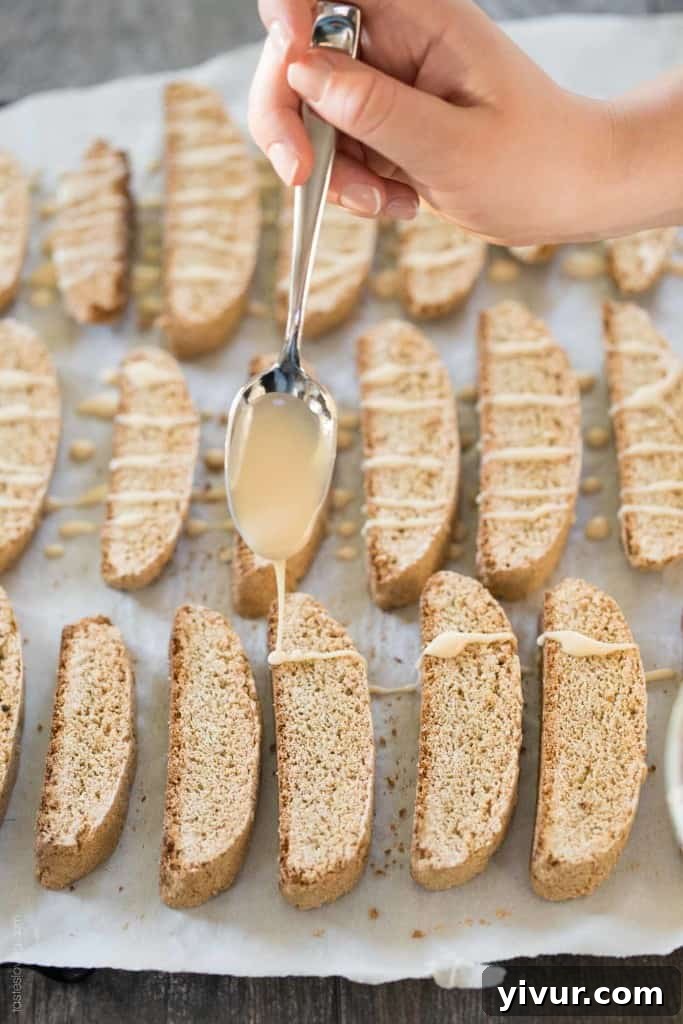 A stack of golden Chai Spice Biscotti, ready for dunking.