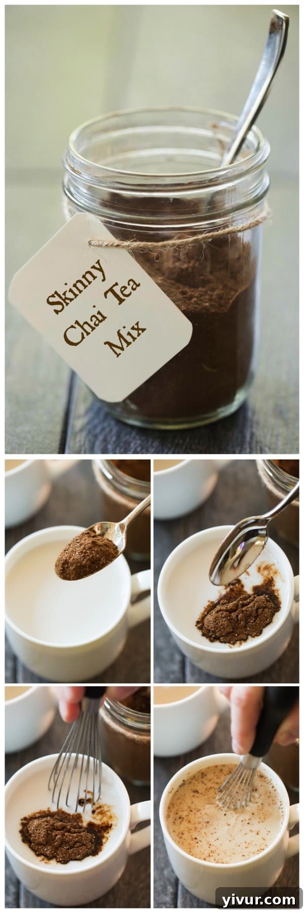 Quick Light Chai Latte Blend 9 Instant Skinny Chai Tea Latte Mix made with dried spices - just add almond milk and honey!