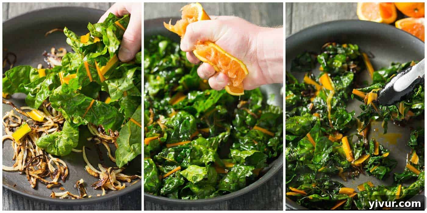 Vibrant Sautéed Rainbow Chard 4 Orange Braised Rainbow Chard (paleo, vegan, gluten free, whole 30)
