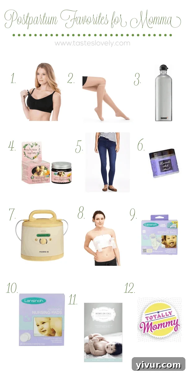 12 Postpartum Favorites for Momma after baby is born | tasteslovely.com
