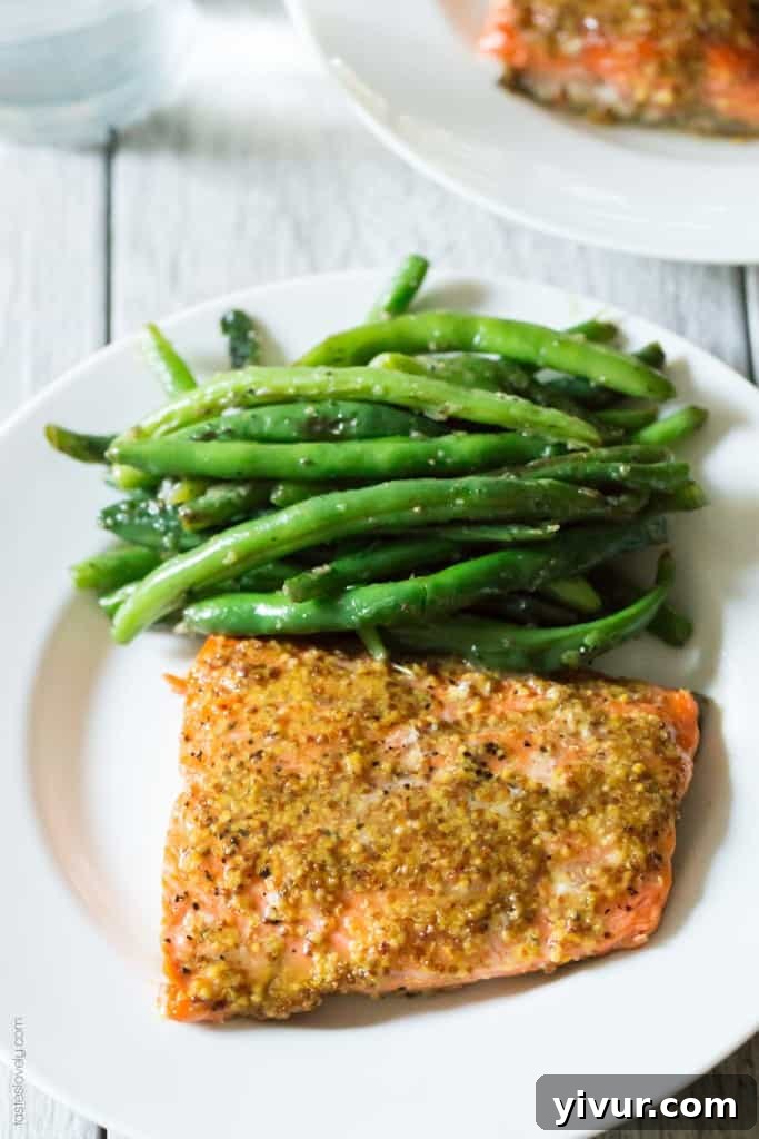 Healthy Maple Mustard Glazed Salmon recipe - just 3 ingredients and 20 minutes! (paleo, gluten free, dairy free, skinny, low calorie) -4