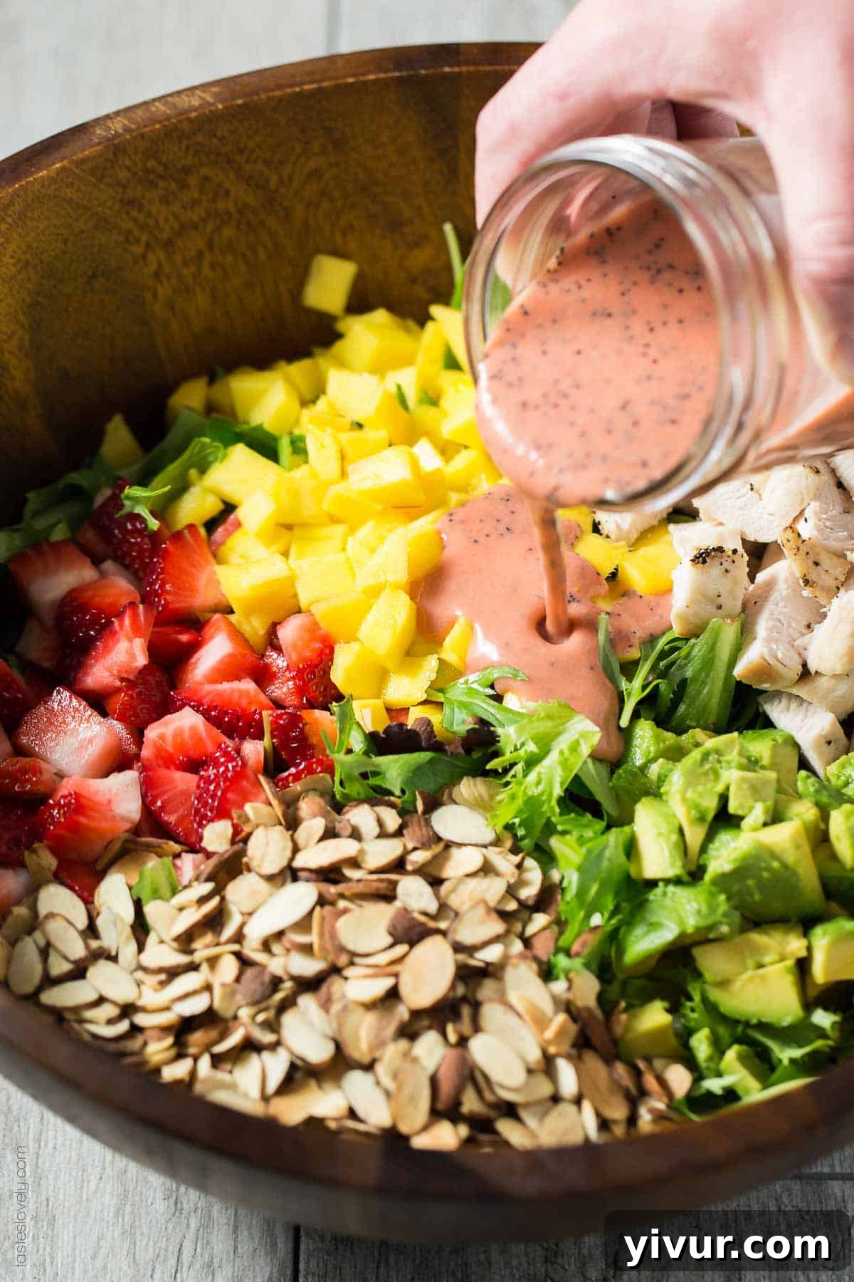 Fresh Ingredients for Paleo Strawberry Mango Chicken Salad - a delightful and nutritious meal