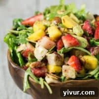 Paleo Strawberry Mango Salad with Chicken