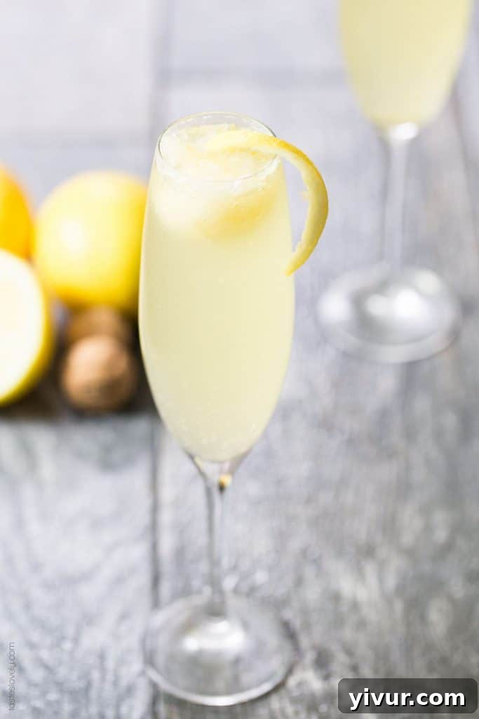 Lemon Sorbet Mimosa - A refreshing spring cocktail