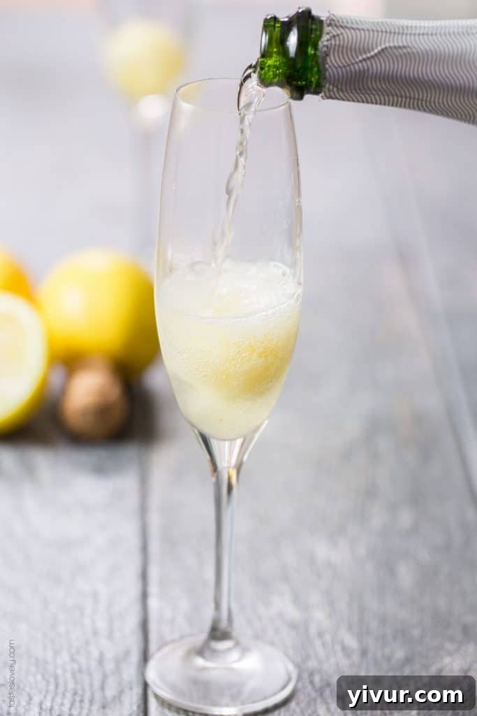 Lemon Sorbet Mimosa with a hidden mocktail secret
