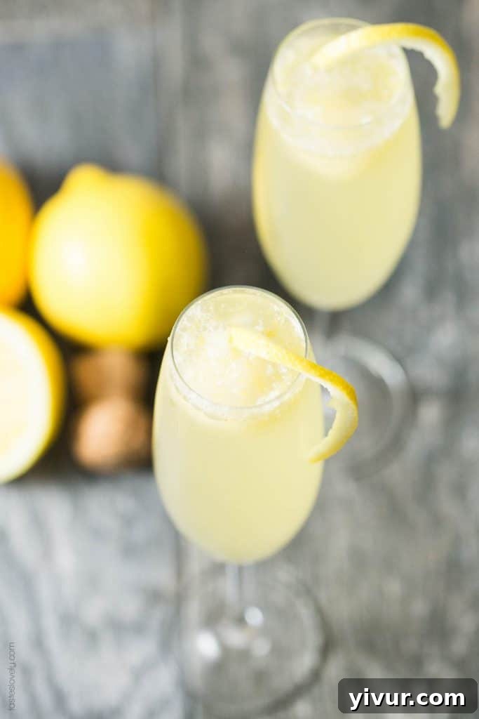 Lemon Sorbet Mimosa, perfect for any guest