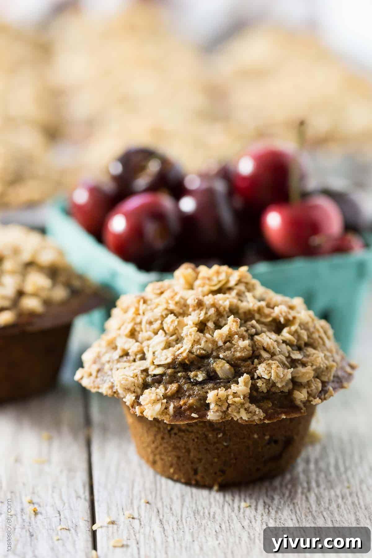 Healthy Cherry Oatmeal Muffins - fresh and delicious homemade treat