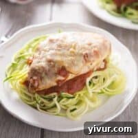 Healthy Chicken Parmesan with Zucchini Noodles