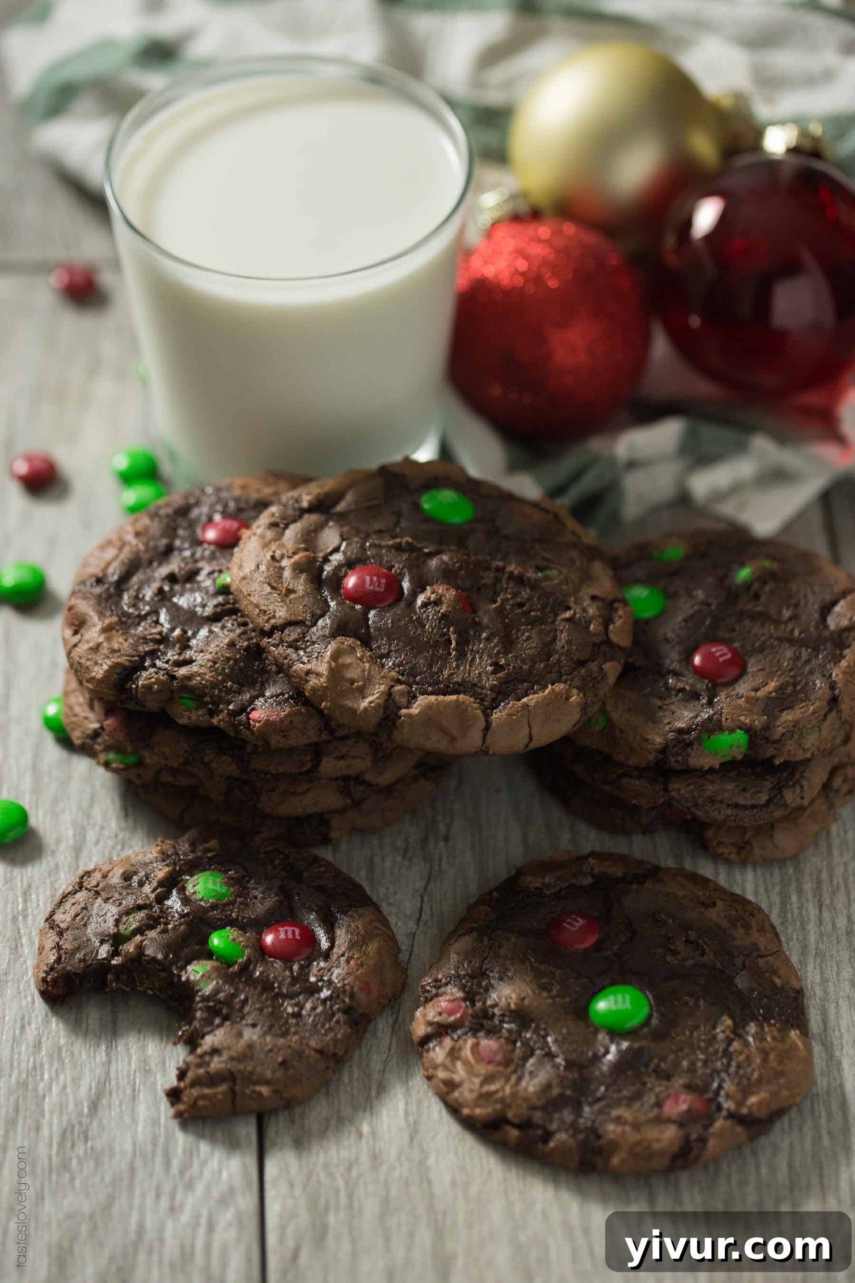 M&M’S® Brownie Mix Cookies - gooey on the inside, crispy on the edges, made with a box mix in just 5 ingredients and 20 minutes. A festive treat.