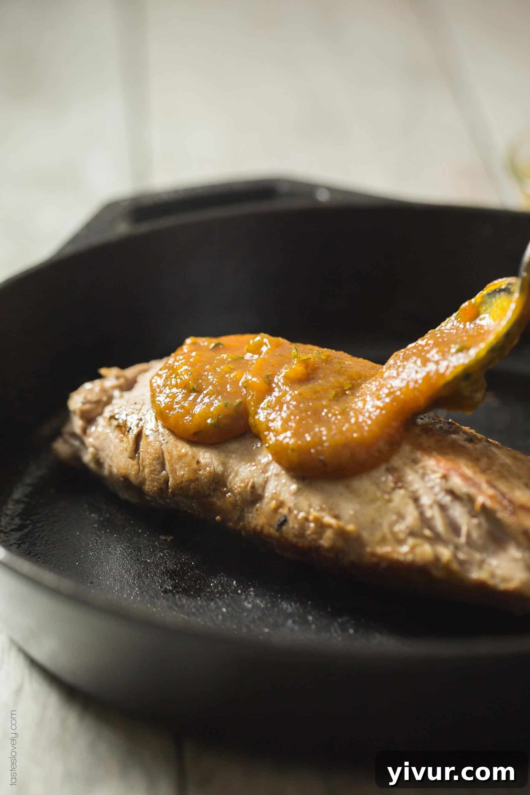 Pumpkin Butter & Thyme Pork Tenderloin - a paleo, gluten free, dairy free, refined sugar free dinner recipe