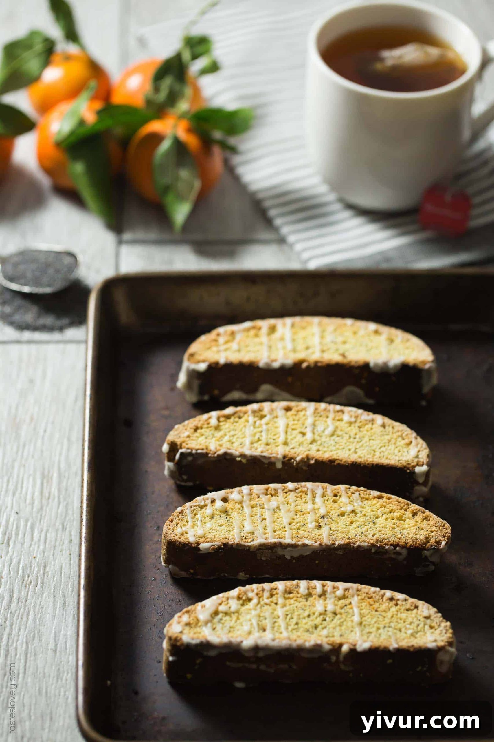 Orange Poppy Seed Biscotti - made with no butter so they're dairy free!