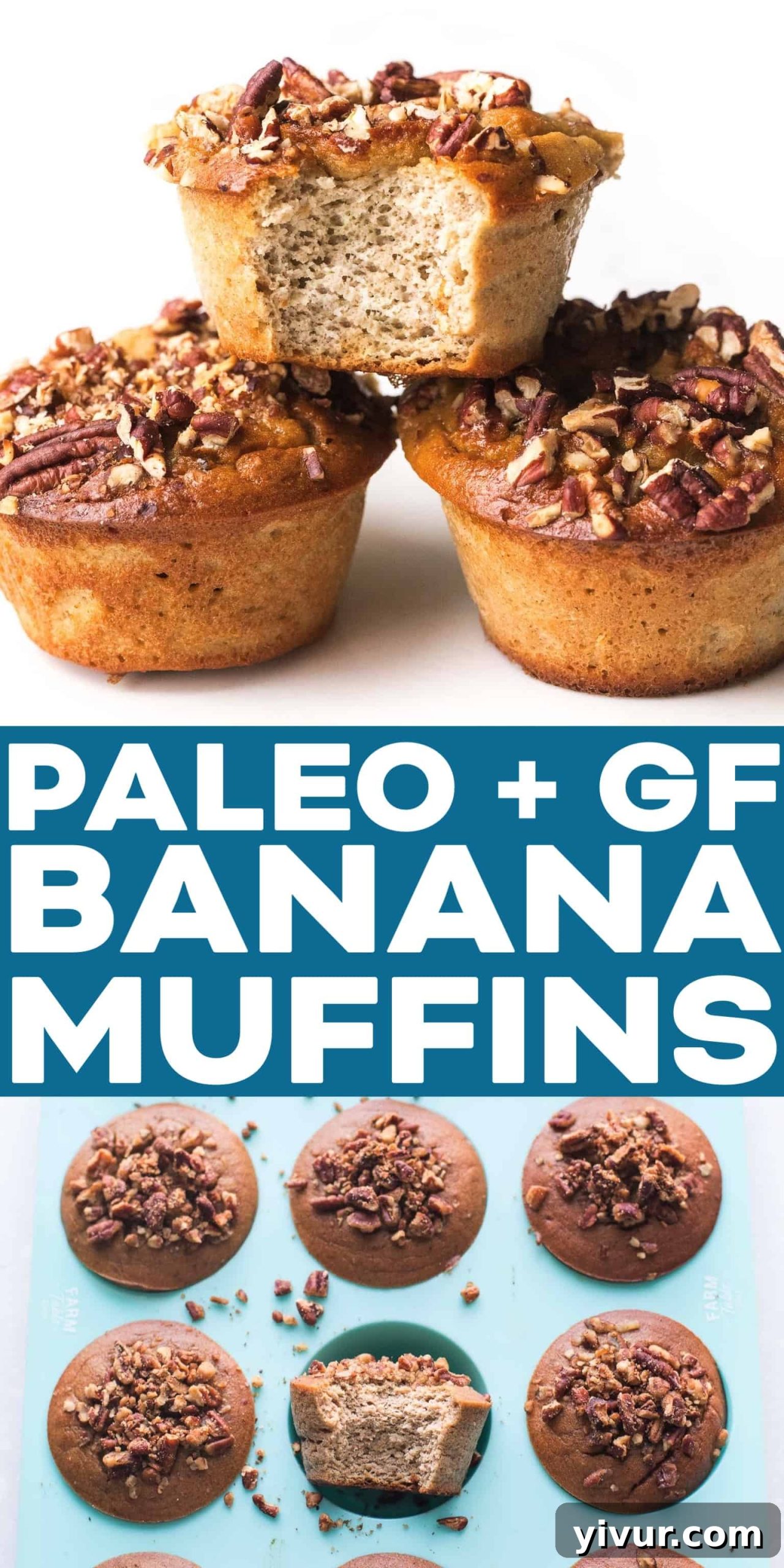 Eight delicious paleo banana muffins arranged artistically on a white background, highlighting their appeal.