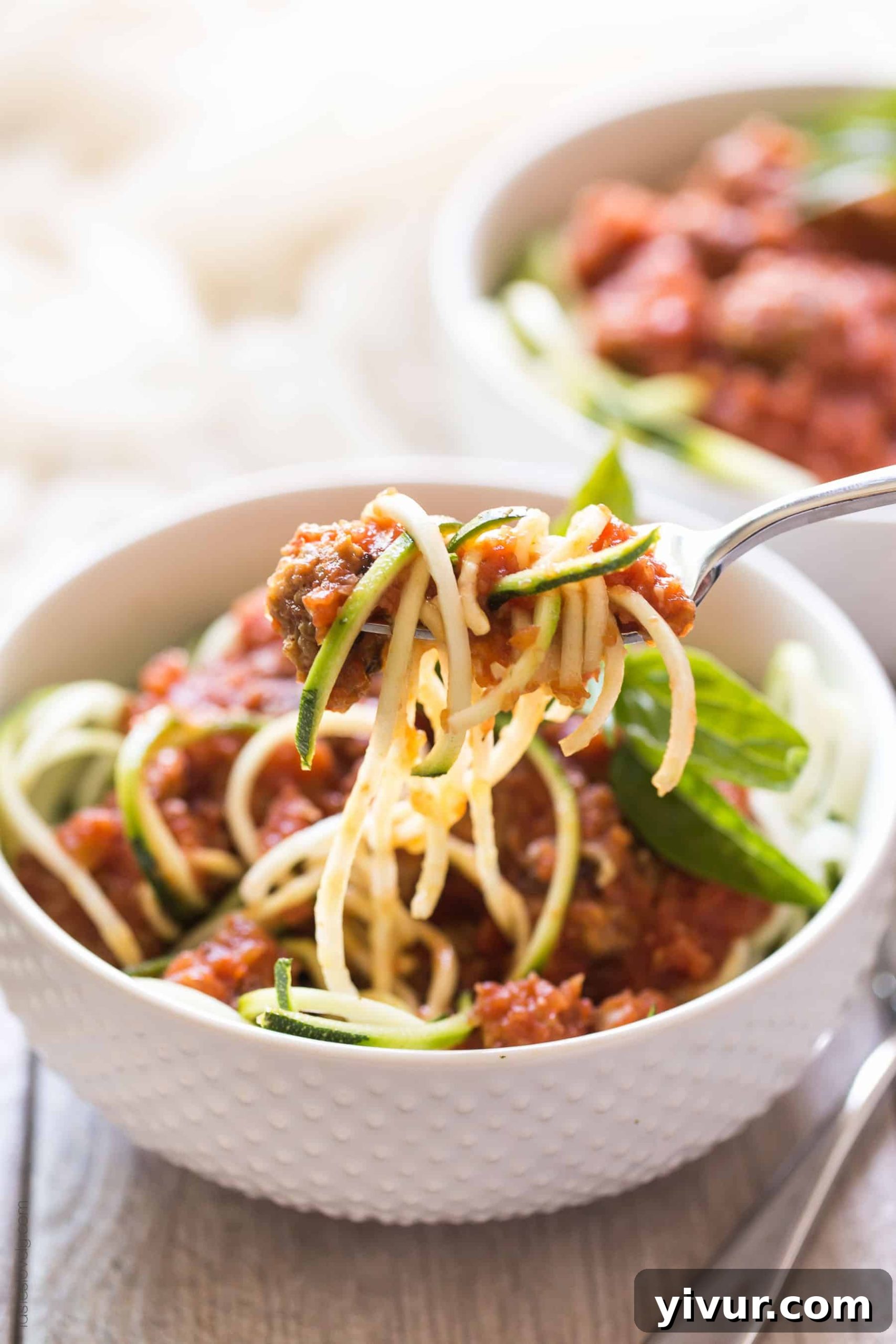 Paleo Whole30 Sausage Zoodle Marinara 6 Homemade paleo & Whole30 marinara sauce, made from canned tomatoes with italian sausage. Served over zucchini noodles. A healthy and delicious dinner recipe! Paleo, whole30, gluten free, grain free, dairy free, sugar free, clean eating.