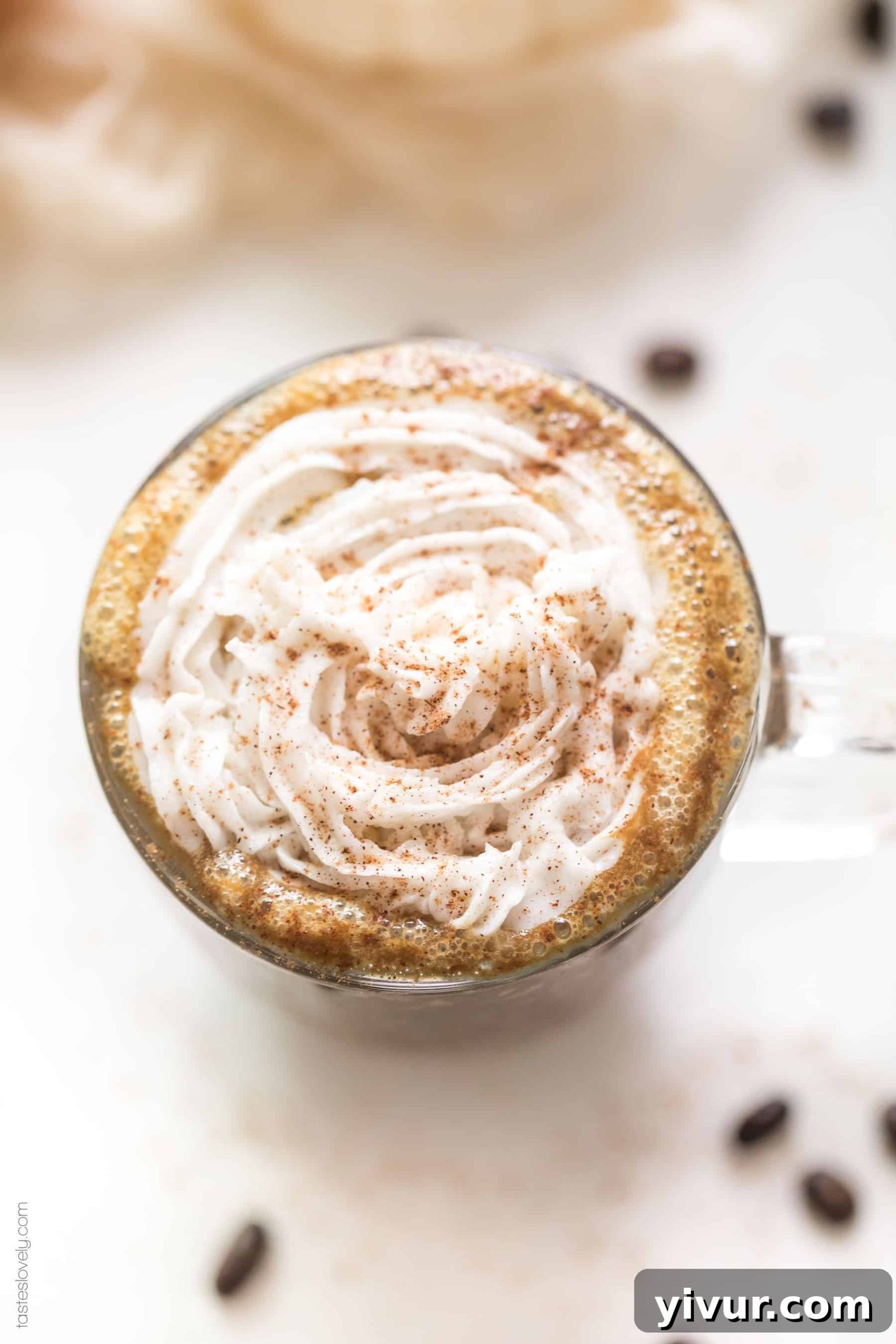 Paleo & Whole30 Pumpkin Spice Latte - flavored with real pumpkin puree. Made in a blender, no fancy coffee machines needed! Paleo, Whole30, dairy free, sugar free, gluten free, vegan, clean eating.