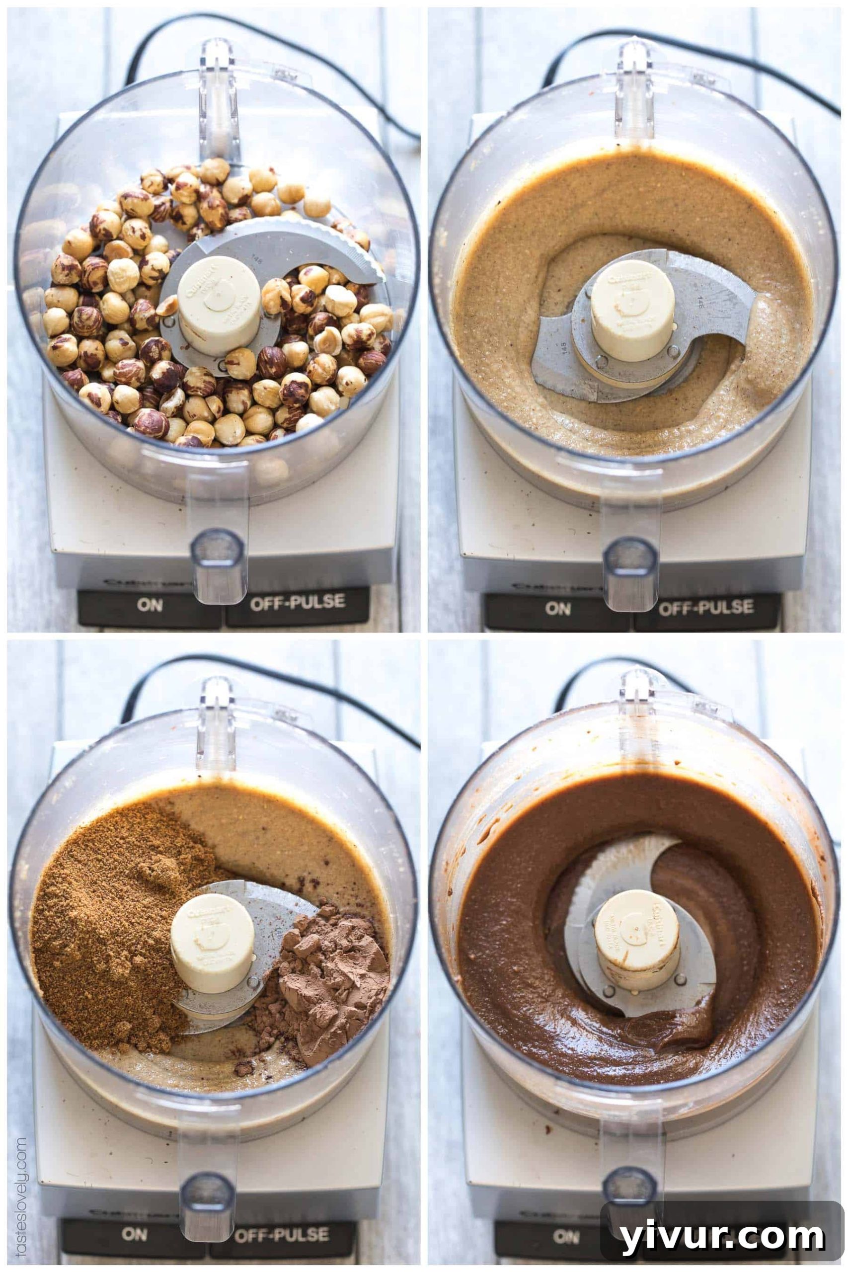 Three jars of freshly made homemade Paleo Nutella, showcasing its rich texture.