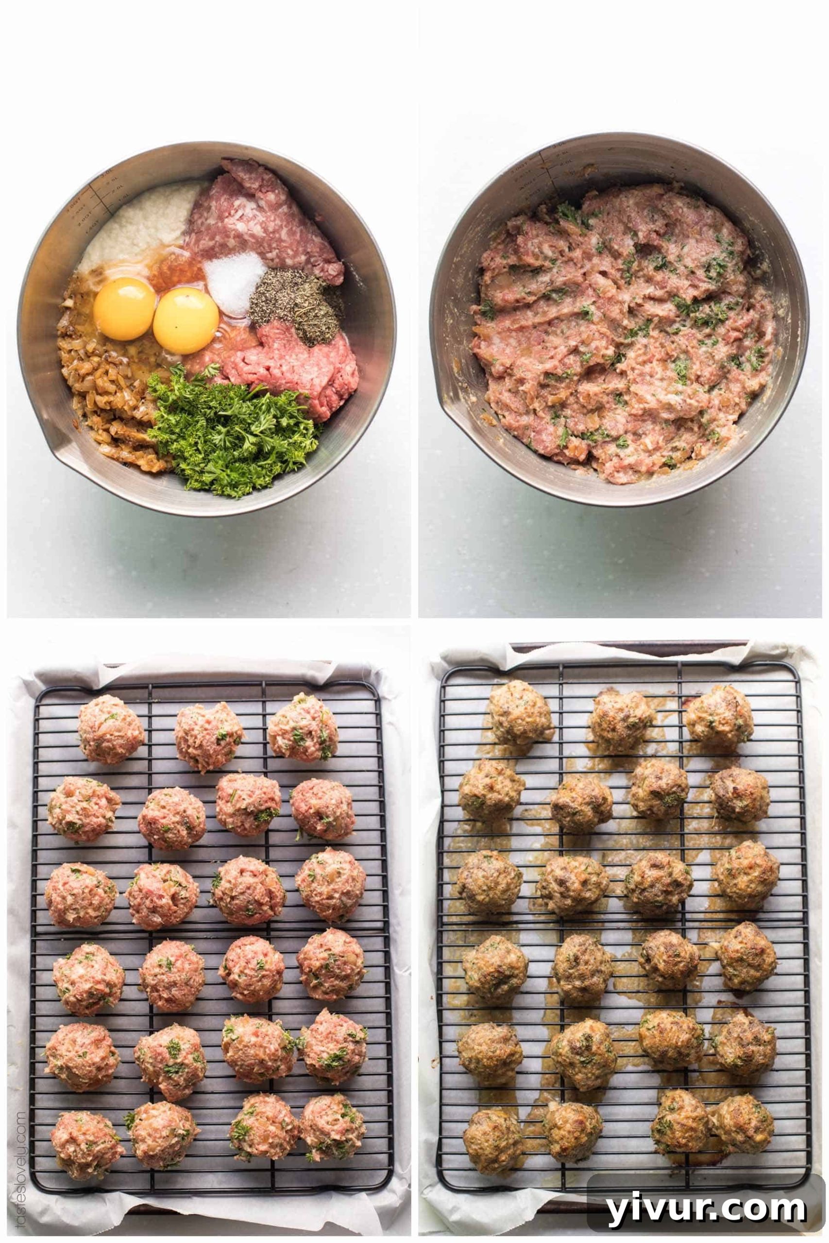 steps to make keto and whole30 meatballs