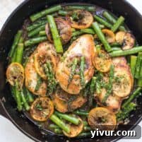 Paleo Lemon Honey Chicken & Asparagus Skillet